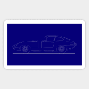 Jaguar E Type Fixed Head Coupe Blueprint Magnet